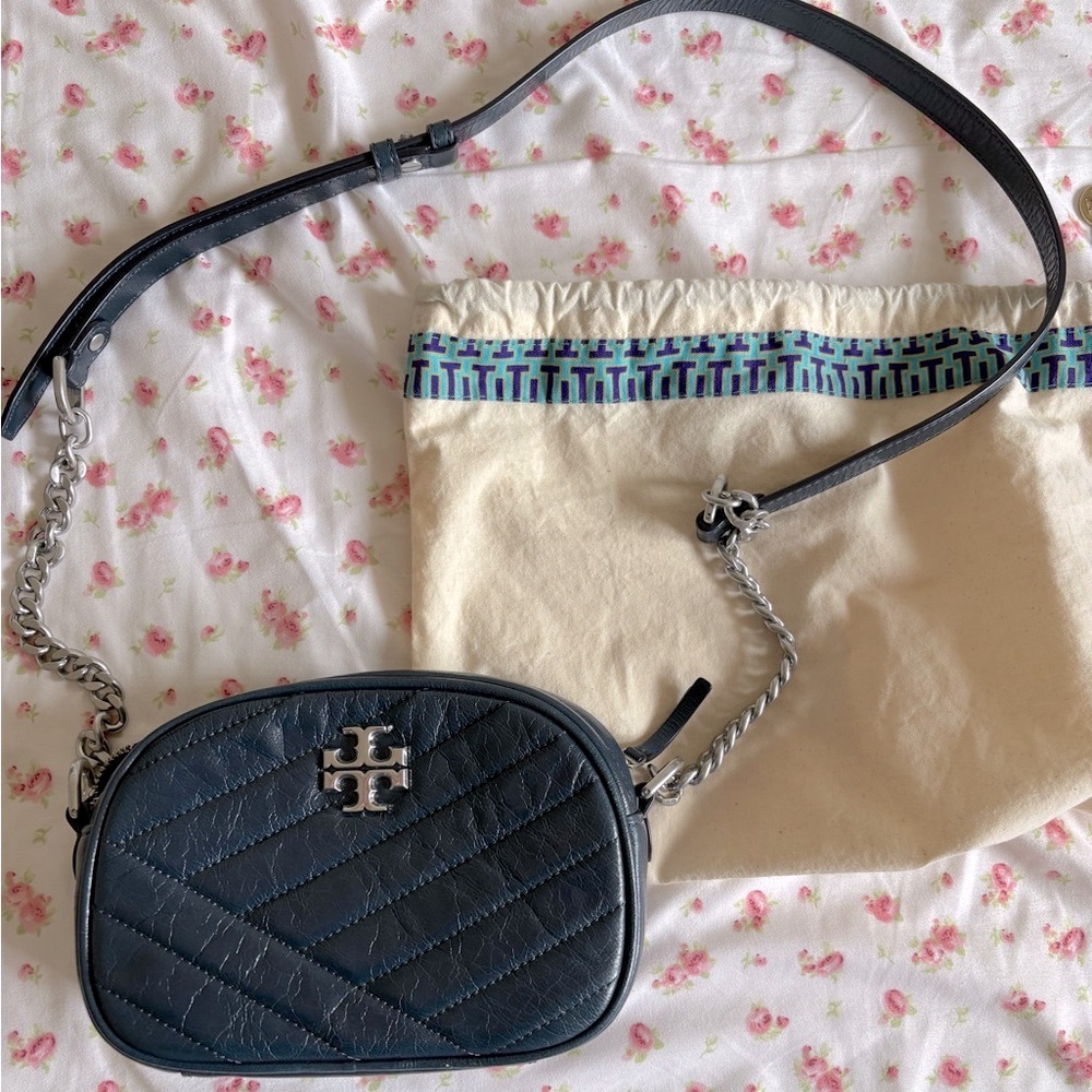 Tory Burch Kira camera bag blue